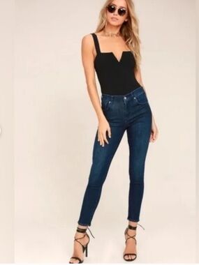 Agolde Sophie High Rise Skinny Jeans Dark Wash Indigo Sz 29 Sclupting Stretch